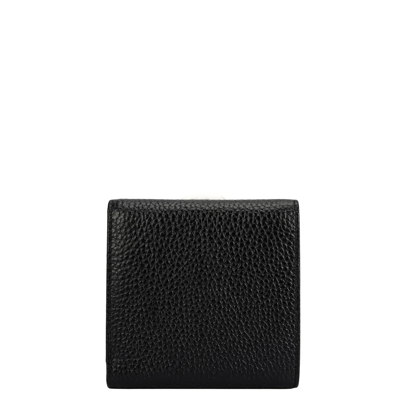 Da Milano Black Wax Leather Ladies Wallet - Black for Women | Best Price UAE